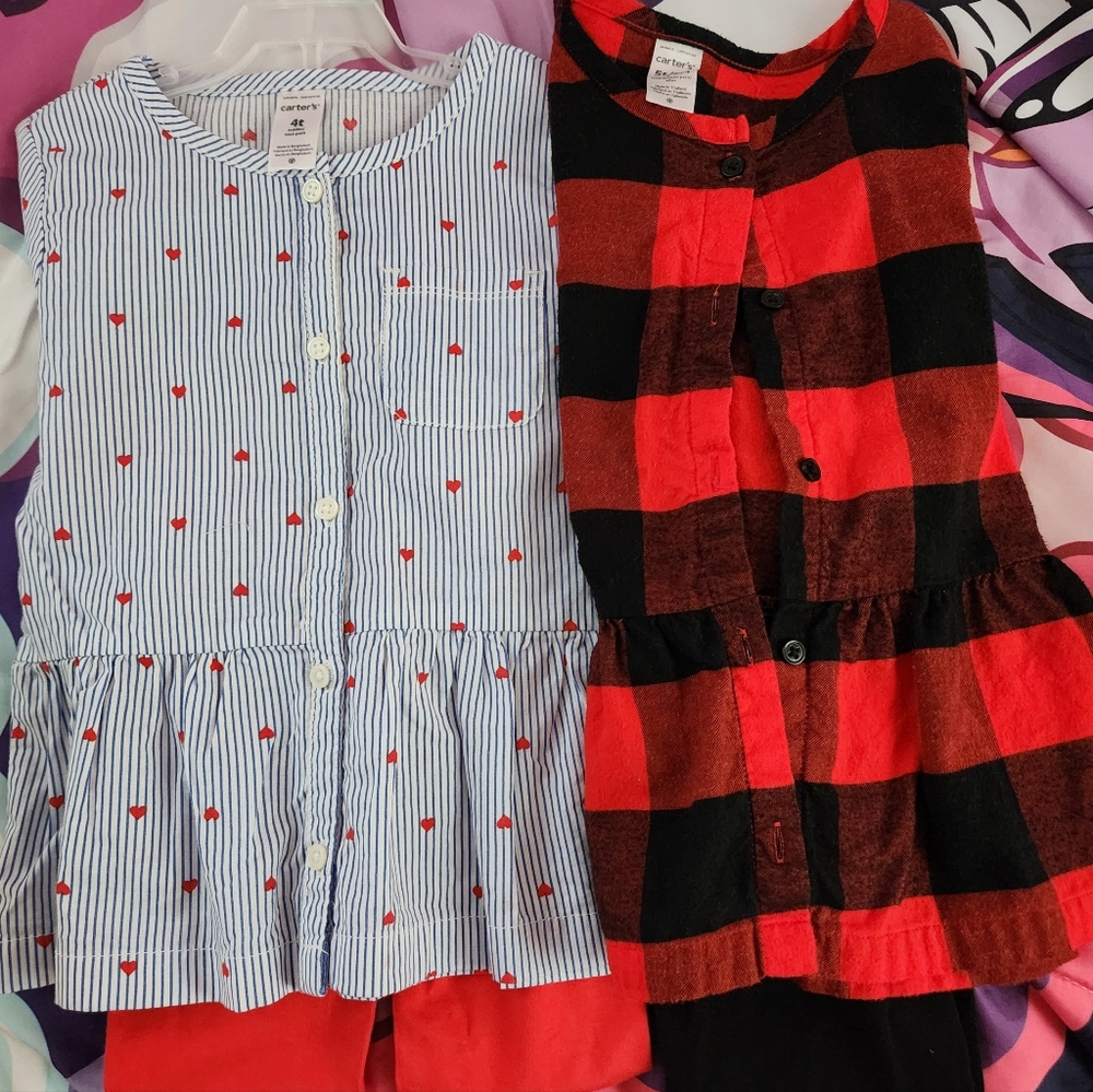 2 Carter's girls' pants sets 4T/5T